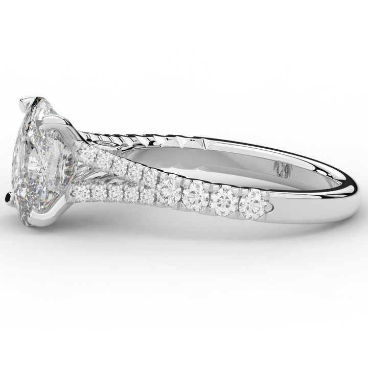 3.45CT.TW CUSHION LAB DIAMOND ENGAGEMENT RING - Nazarelle