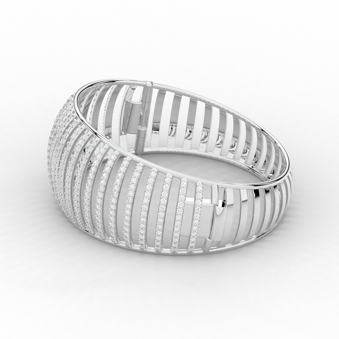 4.00CT.TW ROUND LAB DIAMOND BANGLE - Nazarelle