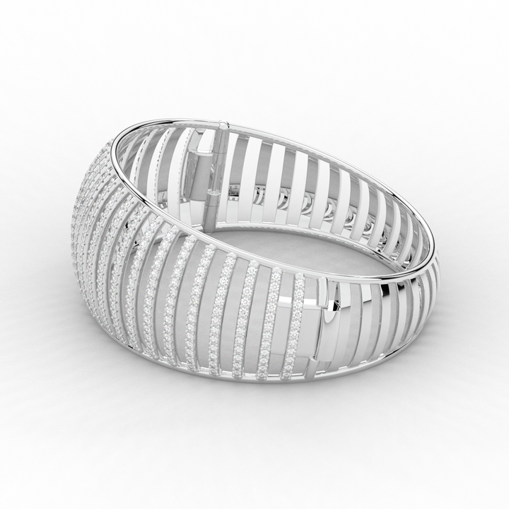 4.00CT.TW ROUND LAB DIAMOND BANGLE - Nazarelle