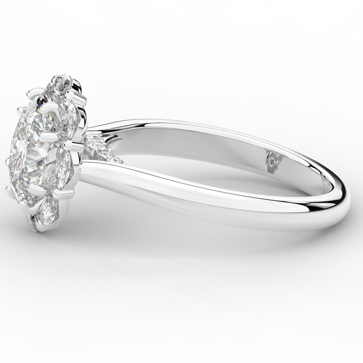 1.90CT.TW OVAL LAB DIAMOND HALO ENGAGEMENT RING - Nazarelle