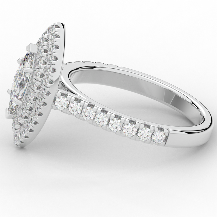1.00CT.TW MARQUISE LAB DIAMOND HALO ENGAGEMENT RING - Nazarelle