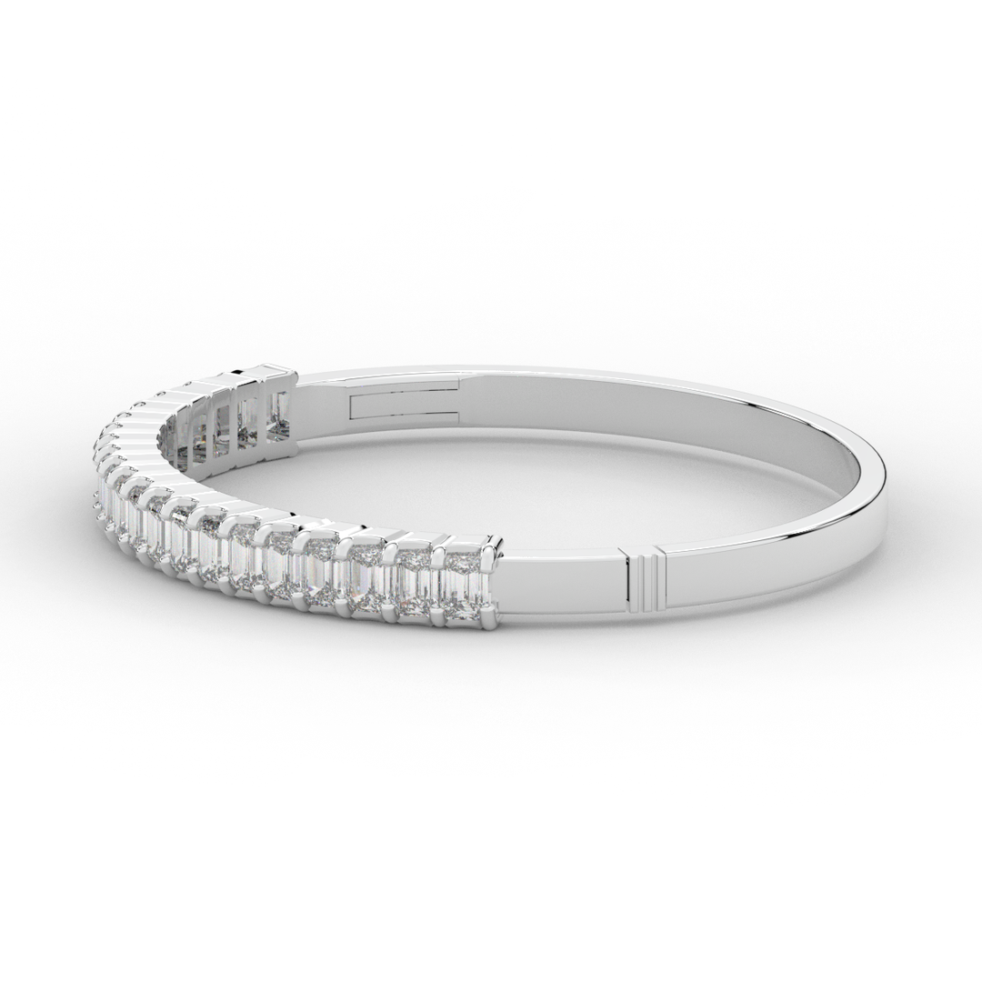 6.50CT.TW EMERALD CUT LAB DIAMOND BANGLE - Nazarelle