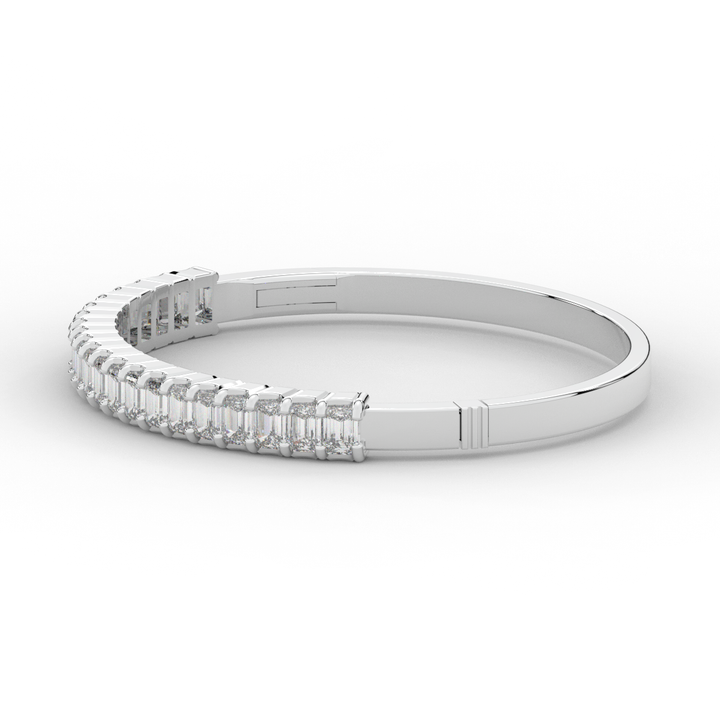 6.50CT.TW EMERALD CUT LAB DIAMOND BANGLE - Nazarelle