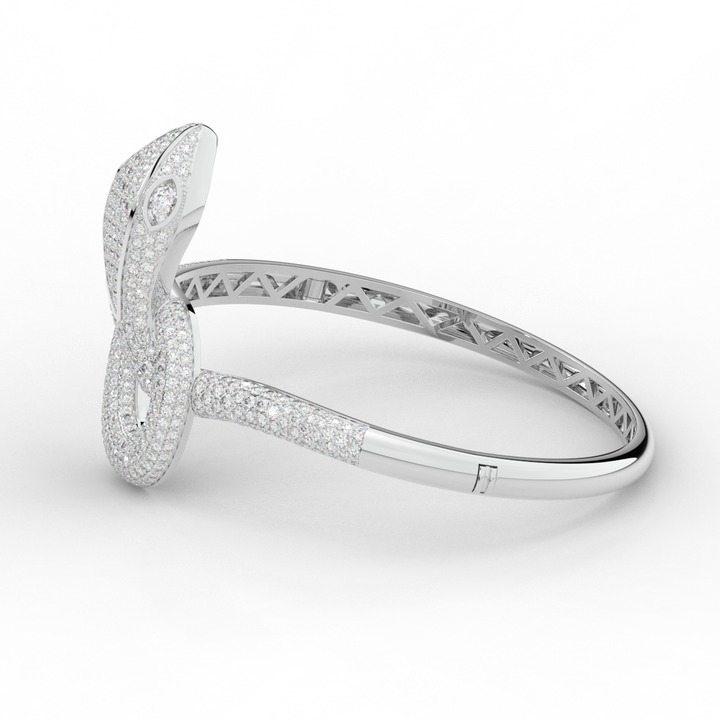 4.90CT.TW ROUND AND PEAR LAB DIAMOND SNAKE BANGLE - Nazarelle