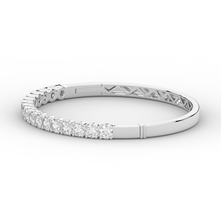 5.00CT.TW ROUND LAB DIAMOND BANGLE - Nazarelle