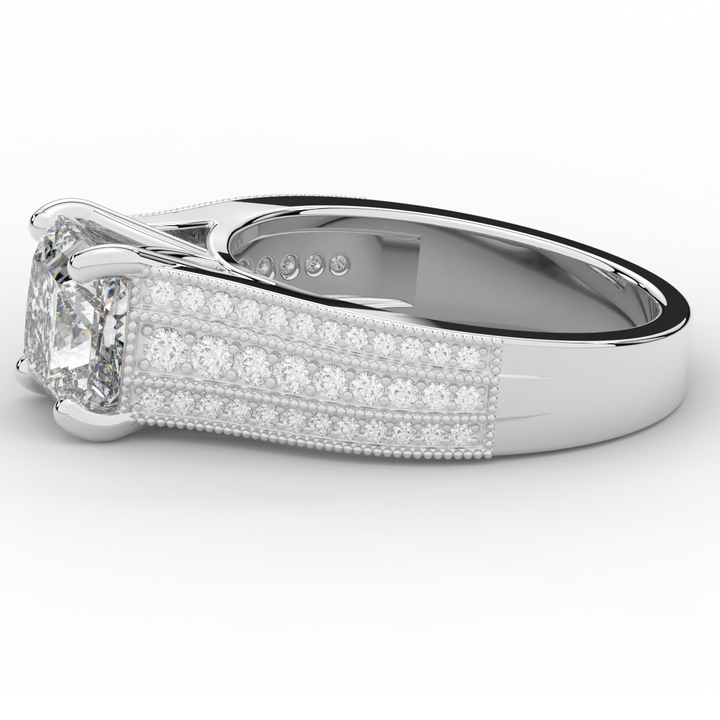3.55CT.TW PRINCESS LAB DIAMOND ENGAGEMENT RING - Nazarelle