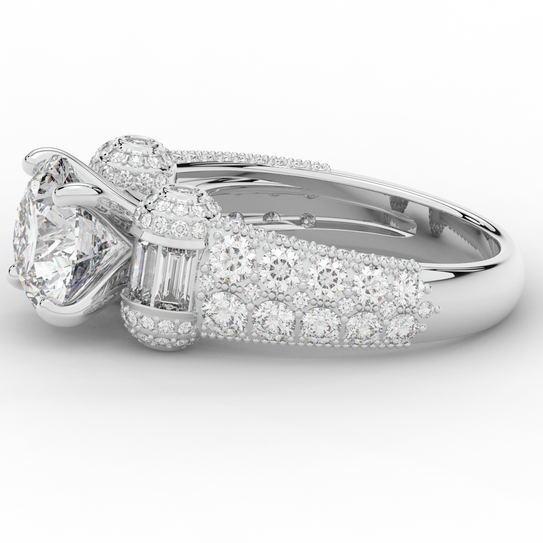 4.75CT.TW ROUND LAB DIAMOND ENGAGEMENT RING - Nazarelle