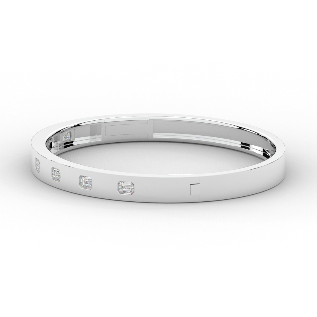 1.25CT.TW ROUND LAB DIAMOND BEZEL SET BANGLE - Nazarelle