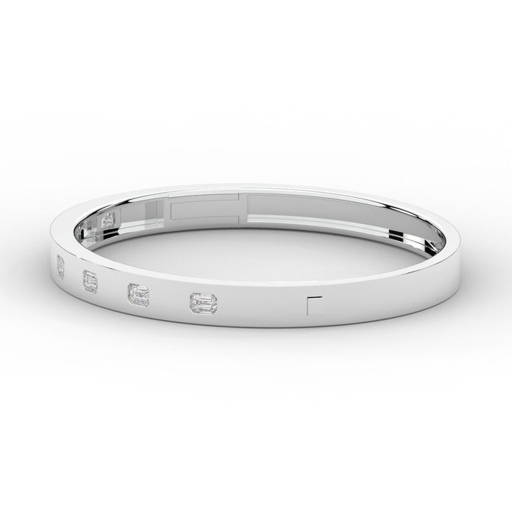 1.25CT.TW ROUND LAB DIAMOND BEZEL SET BANGLE - Nazarelle