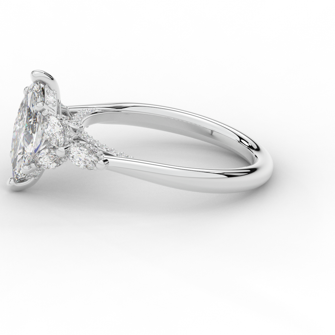 1.50CT.TW MARQUISE LAB DIAMOND ENGAGEMENT RING - Nazarelle