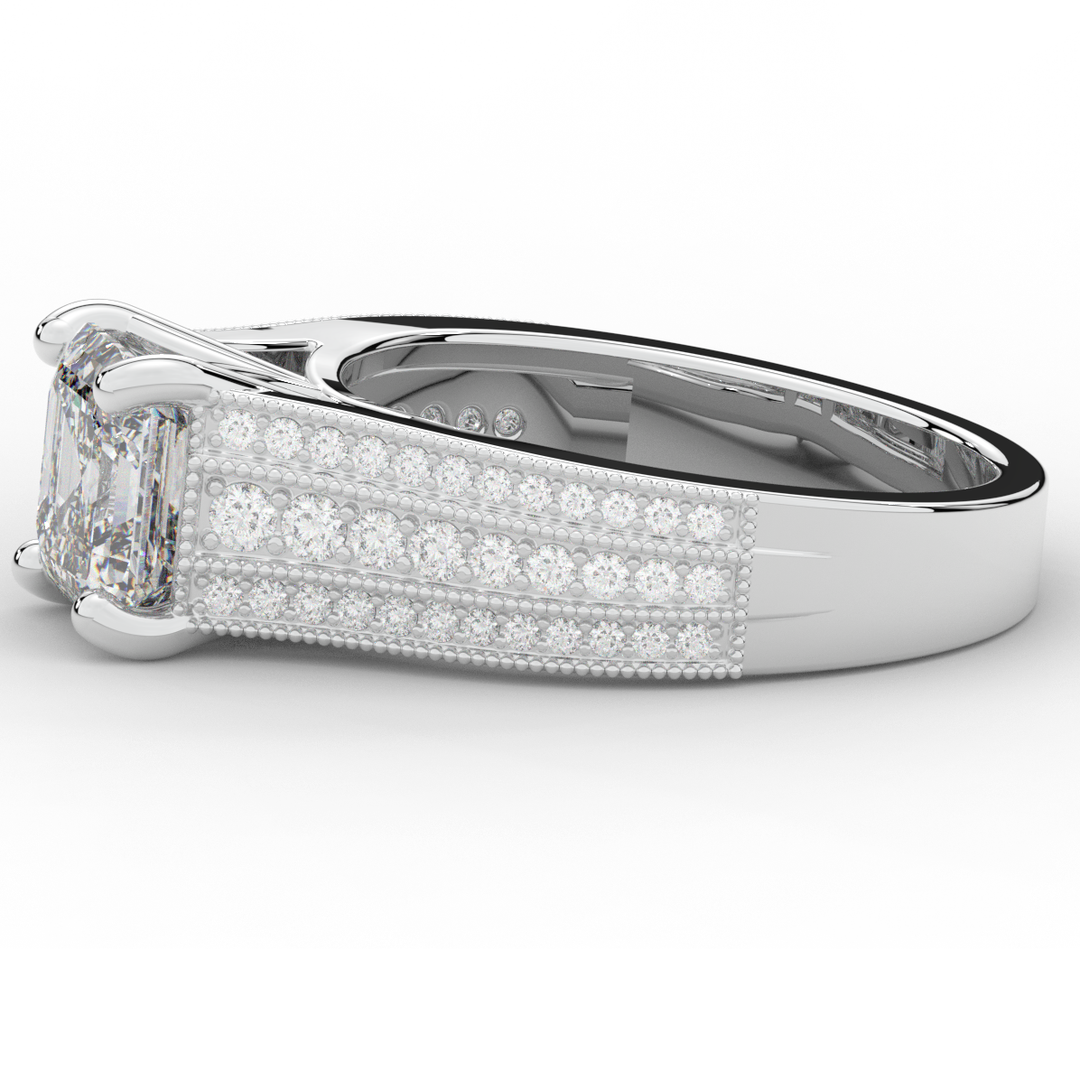 3.55CT.TW ASSCHER LAB DIAMOND ENGAGEMENT RING - Nazarelle