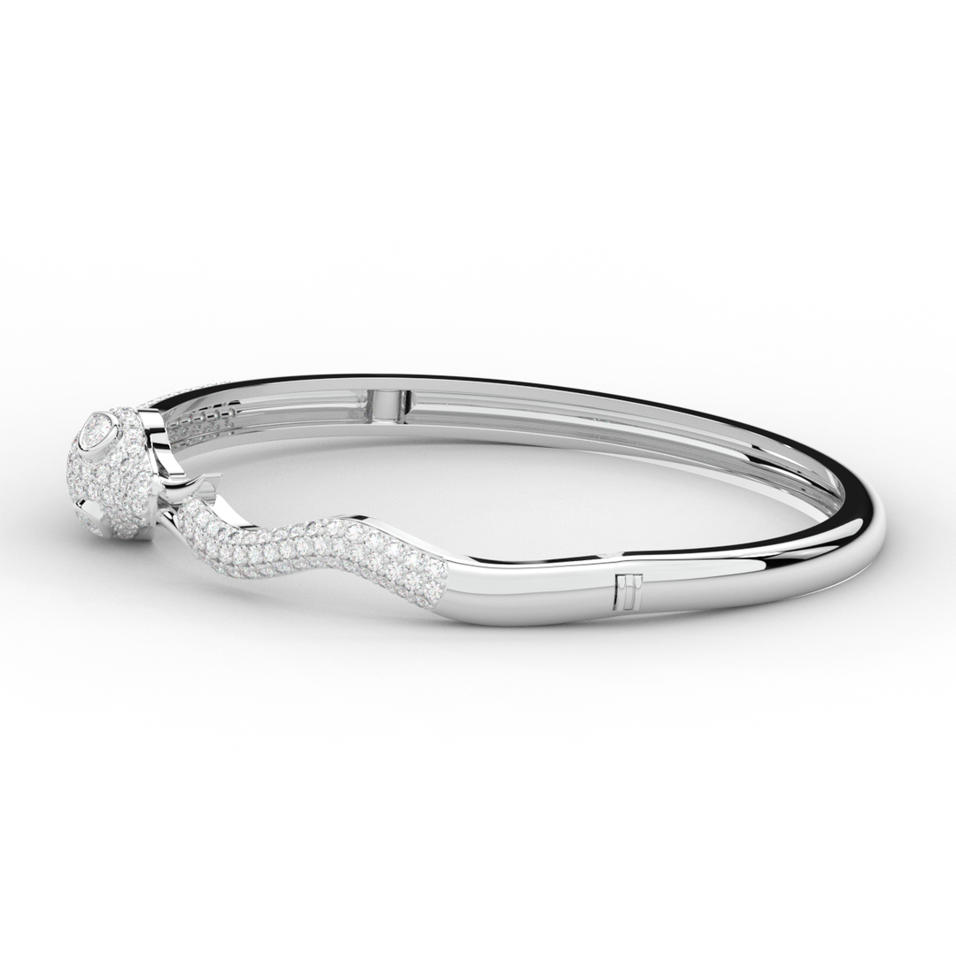 2.00CT.TW ROUND AND PEAR LAB DIAMOND SNAKE BANGLE - Nazarelle