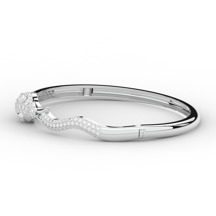 2.00CT.TW ROUND AND PEAR LAB DIAMOND SNAKE BANGLE - Nazarelle