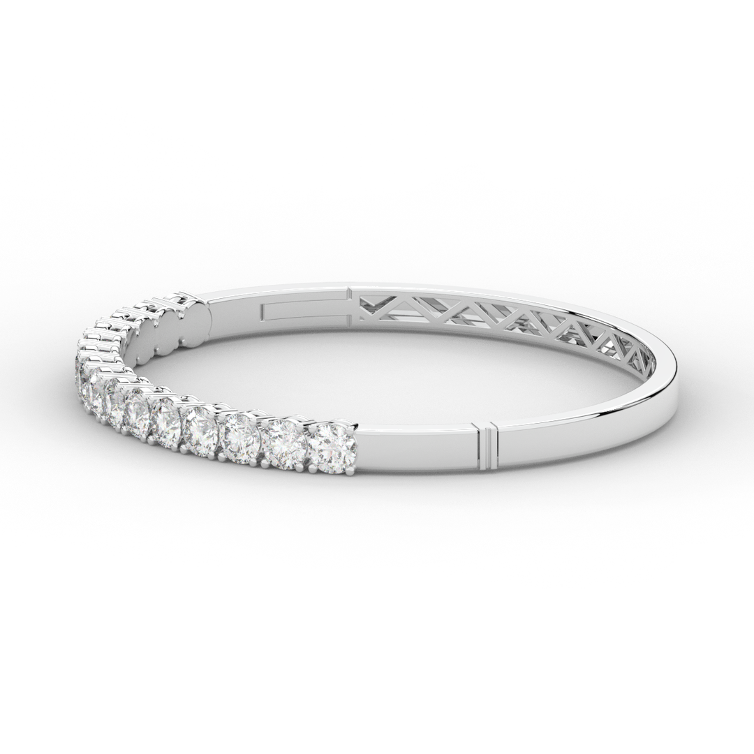 4.70CT.TW ROUND LAB DIAMOND BANGLE - Nazarelle