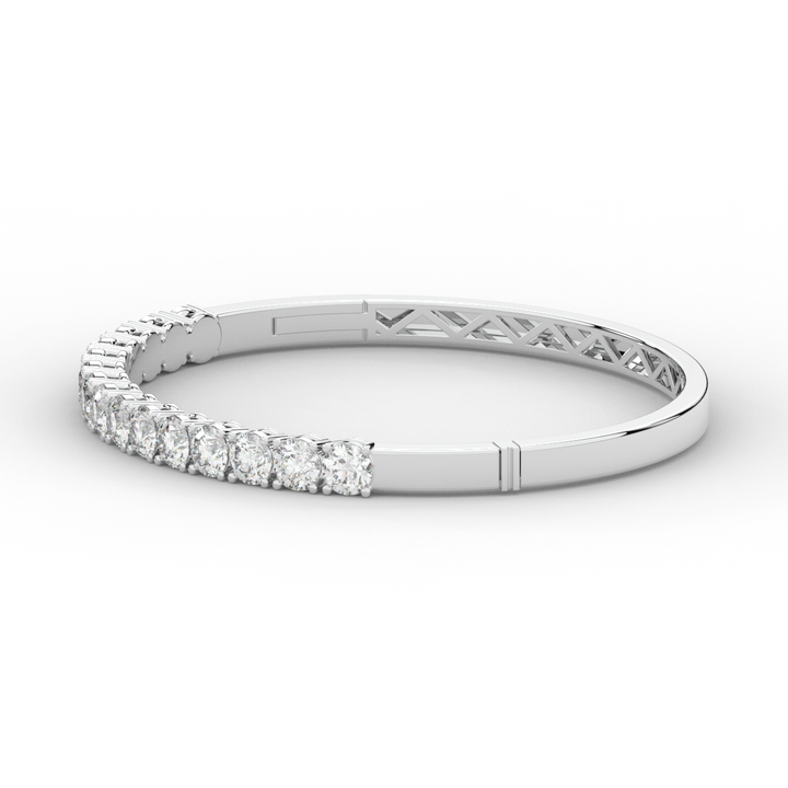 4.70CT.TW ROUND LAB DIAMOND BANGLE - Nazarelle