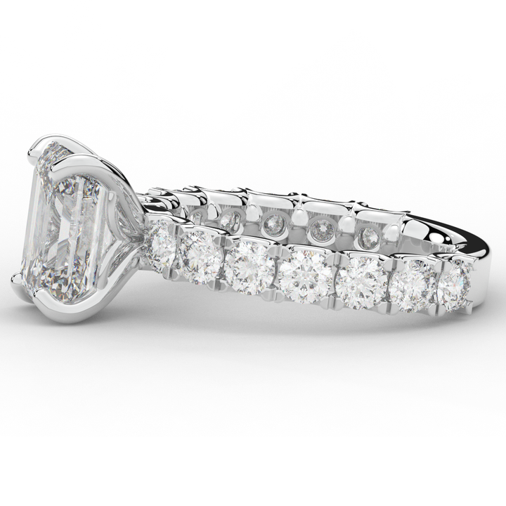 4.35CT.TW EMERALD CUT LAB DIAMOND ENGAGEMENT RING - Nazarelle