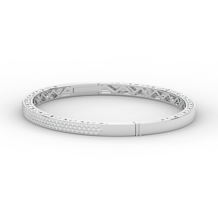 0.75CT.TW 3 ROW ROUND LAB DIAMOND  BANGLE - Nazarelle
