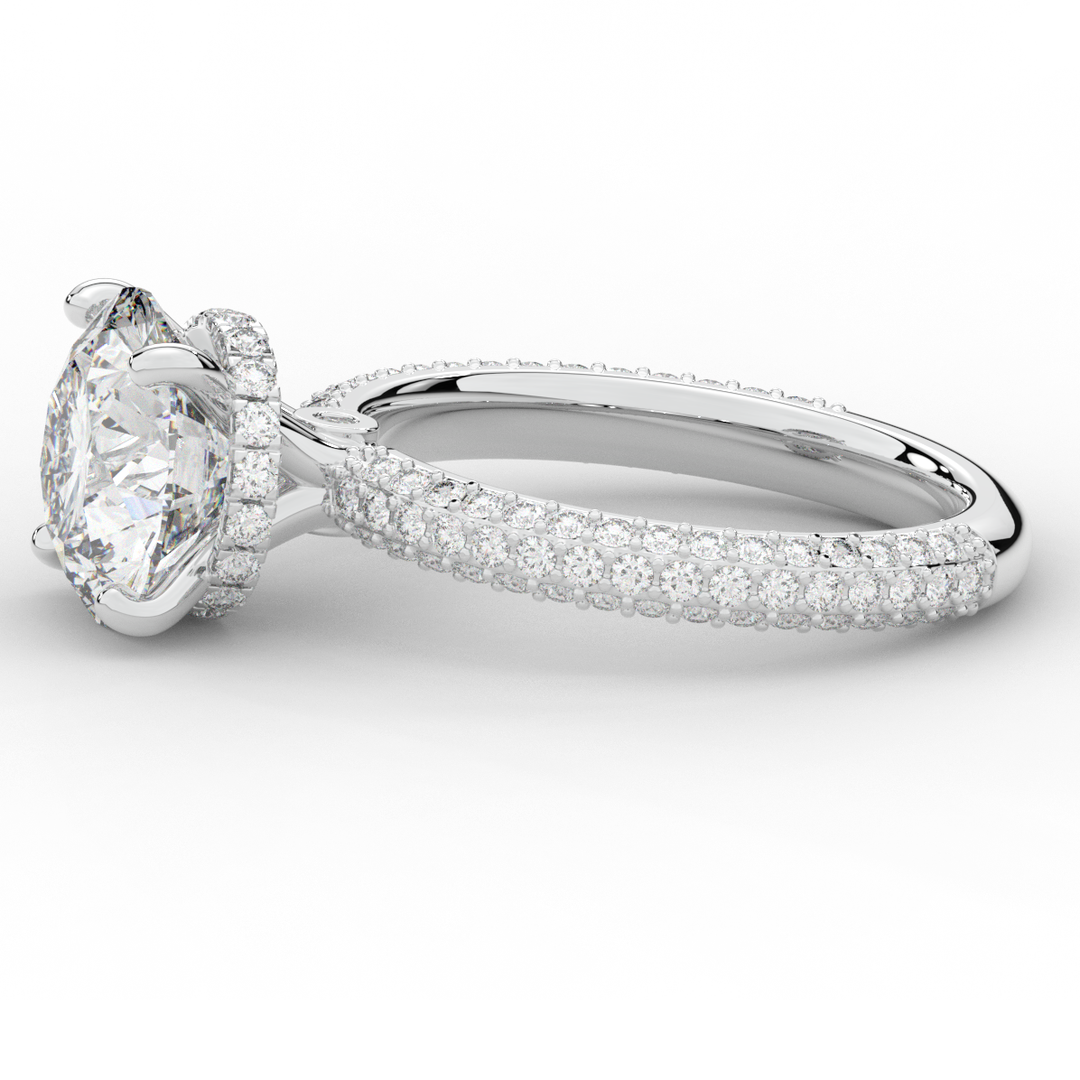 3.60CT.TW ROUND LAB DIAMOND SOLITAIRE ENGAGEMENT RING - Nazarelle
