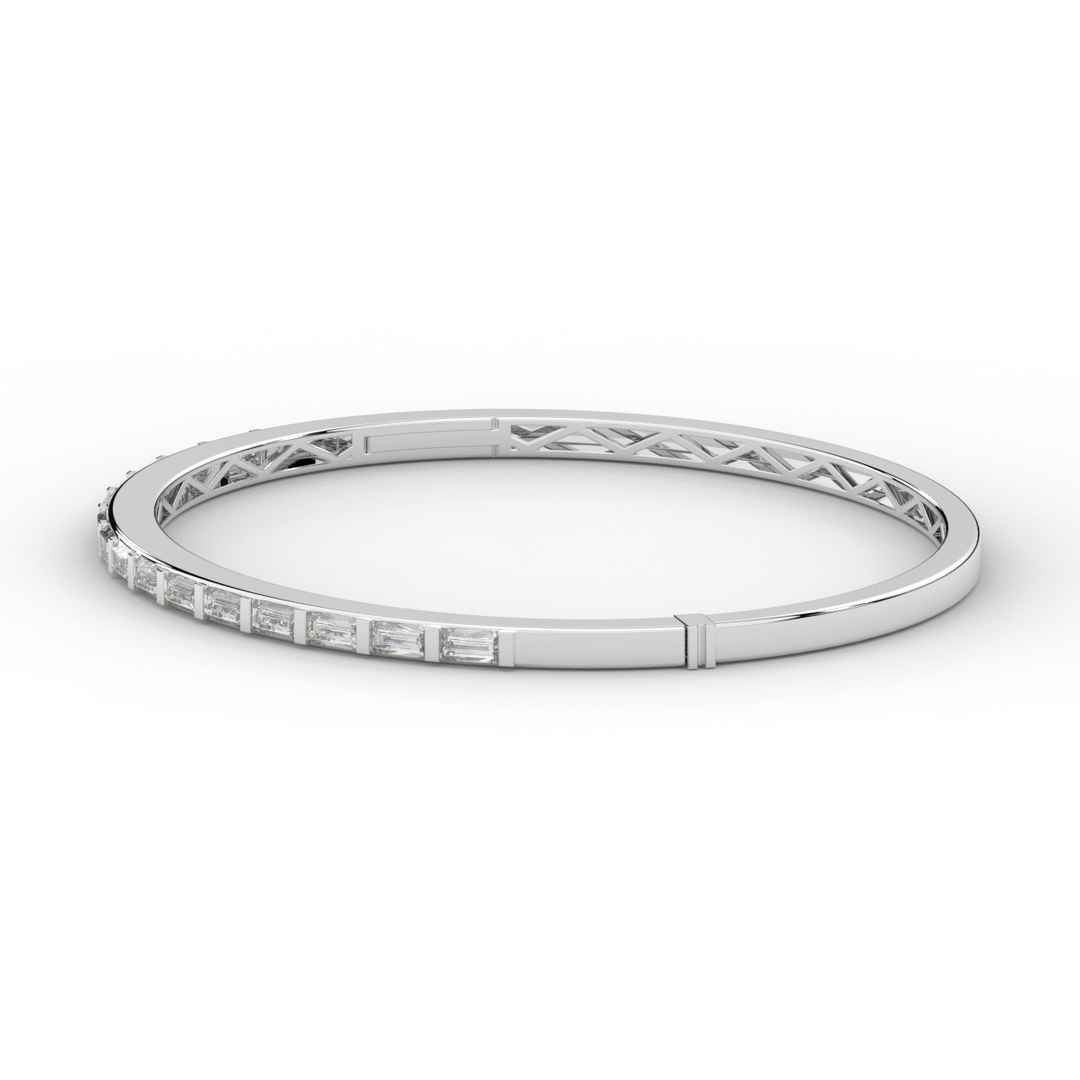 1.50CT.TW BAGUETTE LAB DIAMOND SHARED PRONG BANGLE - Nazarelle