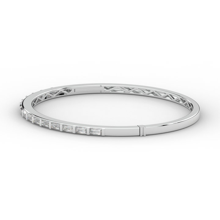 1.50CT.TW BAGUETTE LAB DIAMOND SHARED PRONG BANGLE - Nazarelle