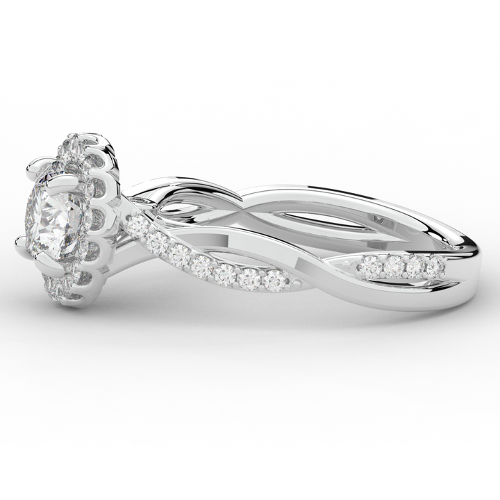 1.30CT.TW ROUND LAB DIAMOND ENGAGEMENT RING - Nazarelle