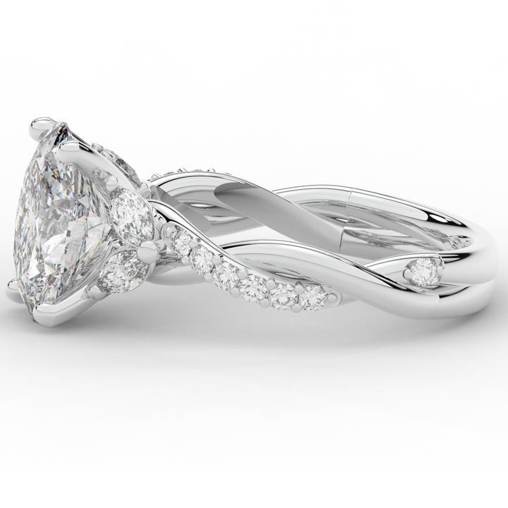2.40CT.TW OVAL LAB DIAMOND TWIST ENGAGEMENT RING - Nazarelle
