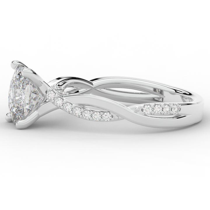 1.70CT.TW CUSHION LAB DIAMOND TWIST BAND ENGAGEMENT RING - Nazarelle