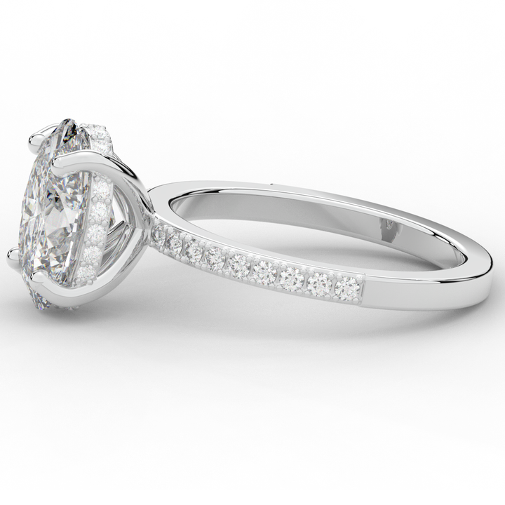 2.70CT.TW OVAL LAB DIAMOND SOLITAIRE ENGAGEMENT RING - Nazarelle