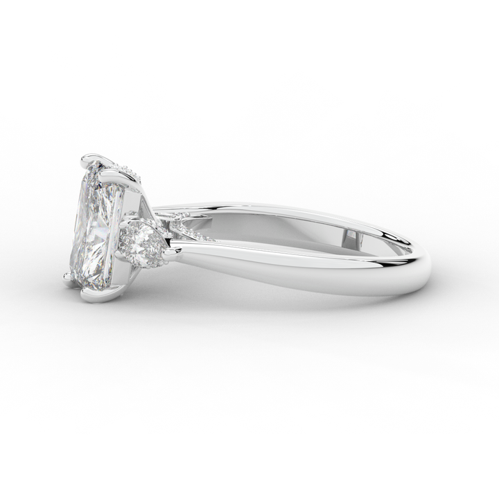 2.40CT.TW RADIANT LAB DIAMOND 3 STONE ENGAGEMENT RING - Nazarelle