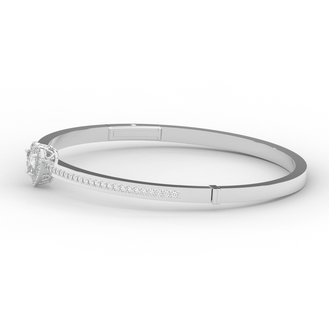 1.65CT.TW HEART AND ROUND LAB DIAMOND  BANGLE - Nazarelle