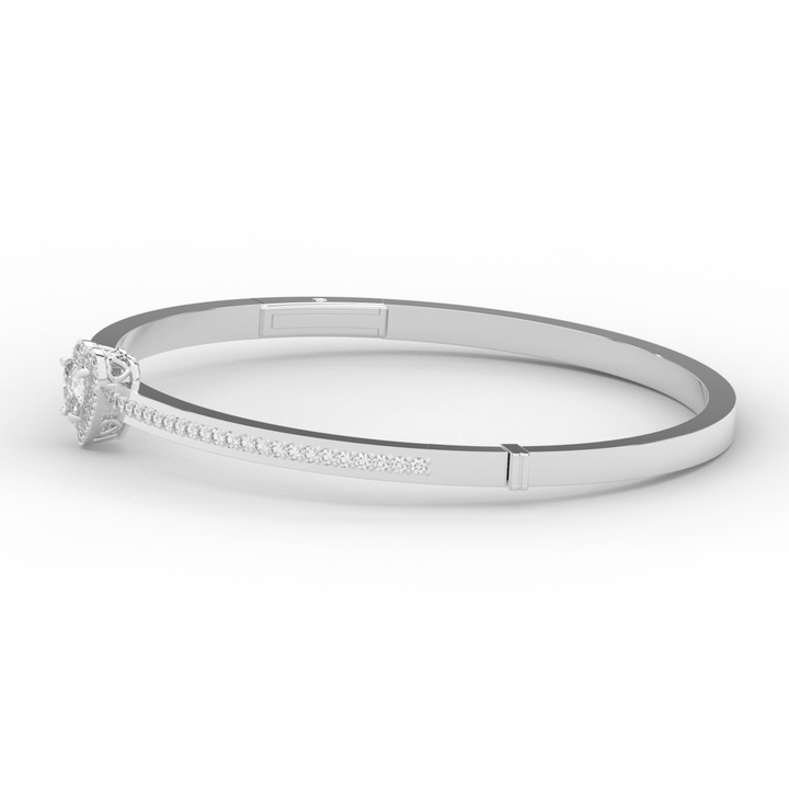 1.65CT.TW HEART AND ROUND LAB DIAMOND  BANGLE - Nazarelle