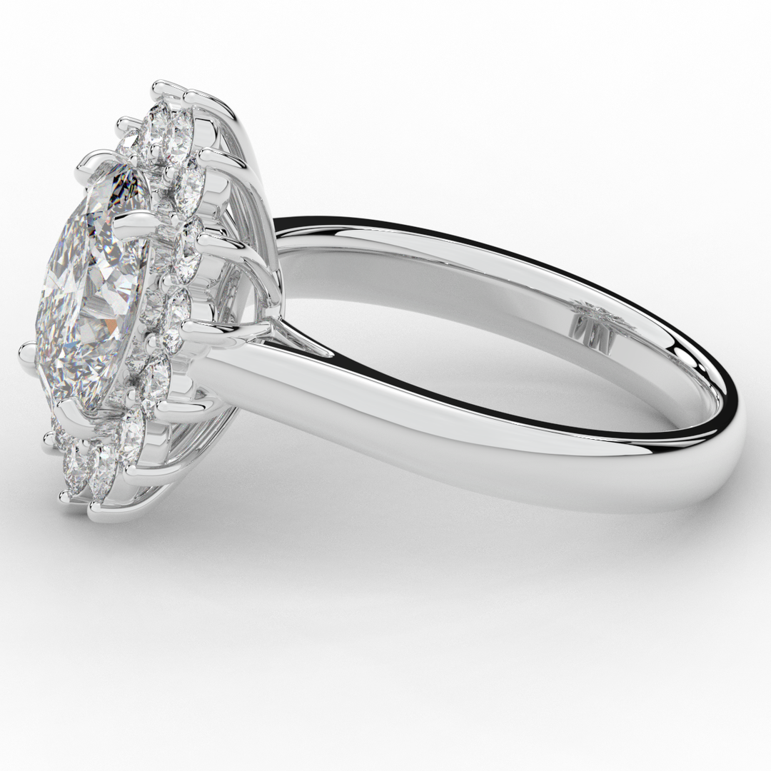 2.65CT.TW OVAL LAB DIAMOND HALO ENGAGEMENT RING - Nazarelle