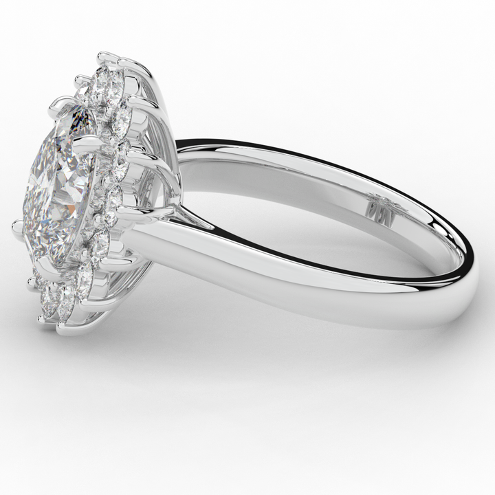 2.65CT.TW OVAL LAB DIAMOND HALO ENGAGEMENT RING - Nazarelle