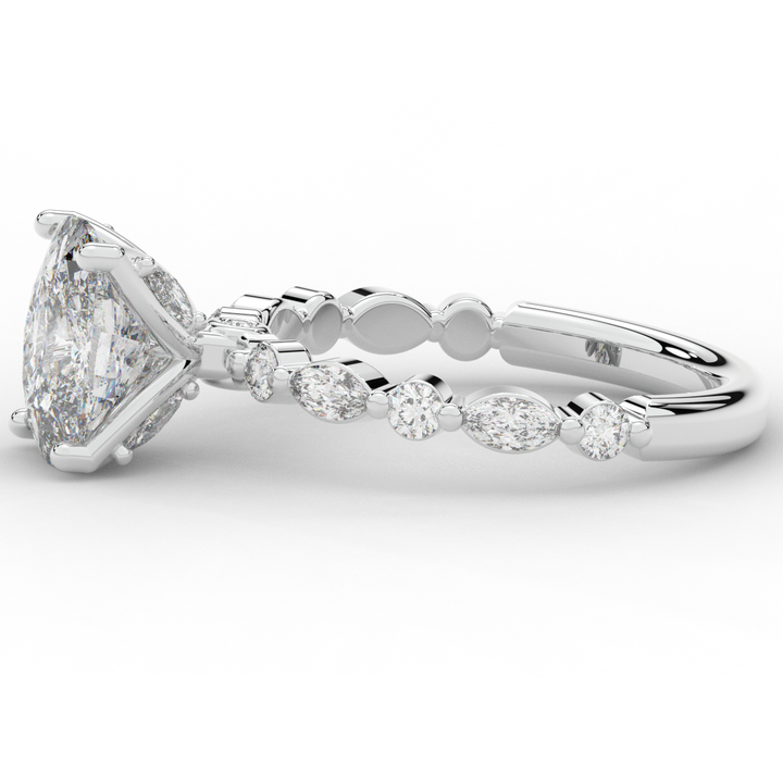 2.60CT.TW CUSHION LAB DIAMOND SOLITAIRE ENGAGEMENT RING - Nazarelle