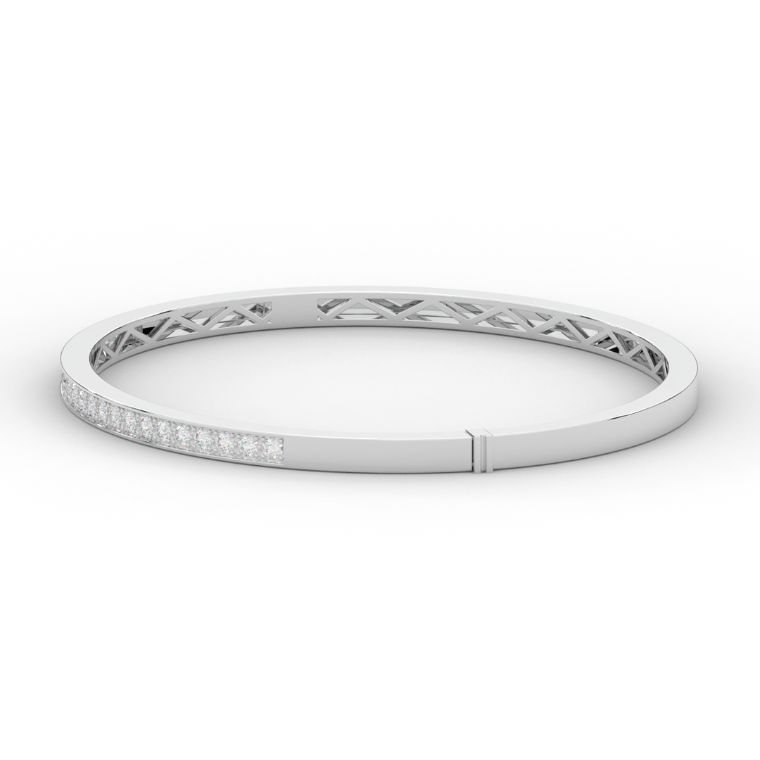 0.90CT.TW ROUND LAB DIAMOND BANGLE - Nazarelle