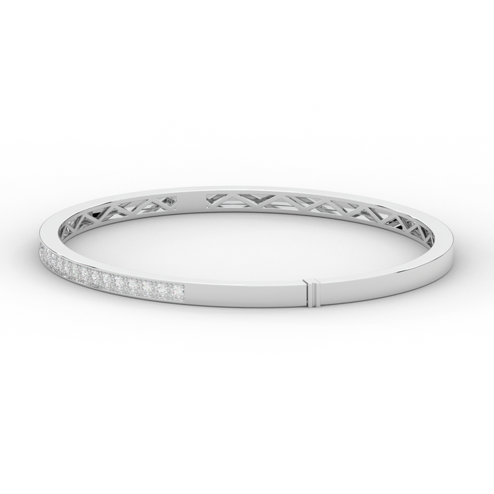 0.90CT.TW ROUND LAB DIAMOND BANGLE - Nazarelle