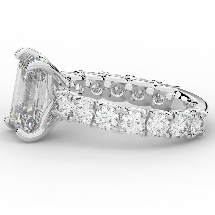 4.35CT.TW EMERALD CUT LAB DIAMOND ENGAGEMENT RING - Nazarelle