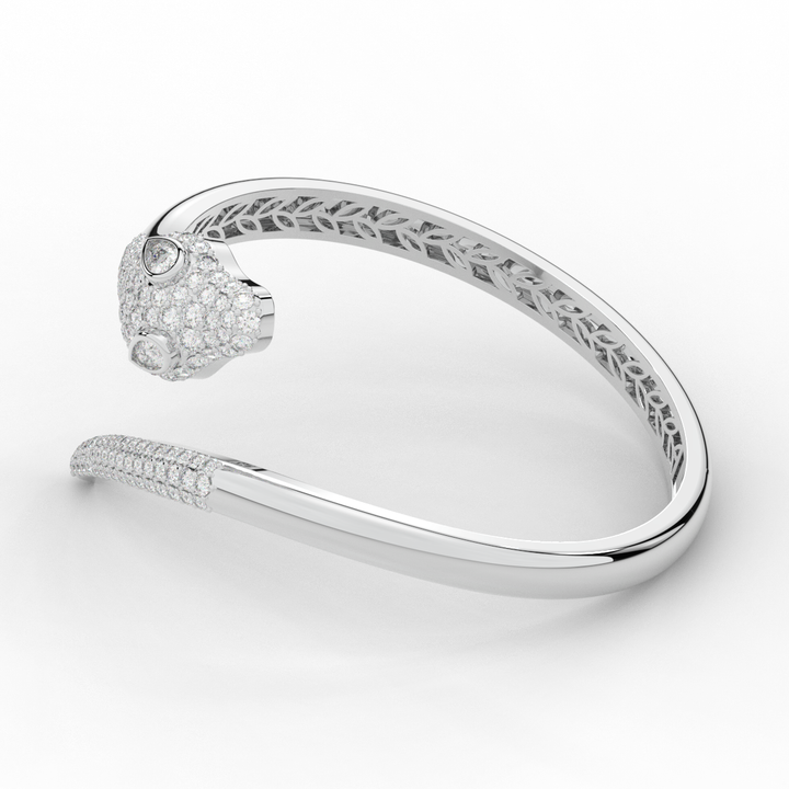 3.75CT.TW ROUND AND PEAR LAB DIAMOND SNAKE BANGLE - Nazarelle