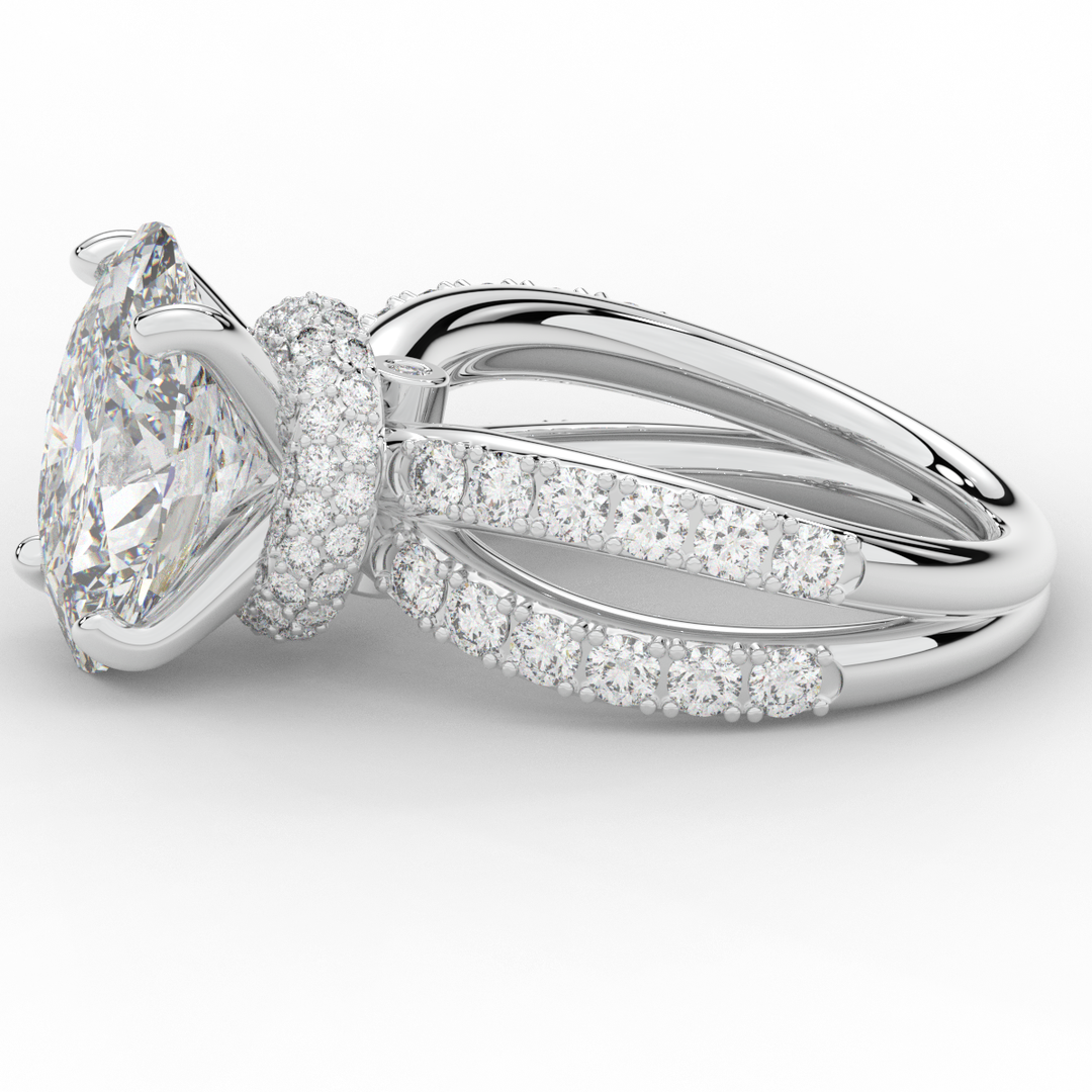6.25CT.TW OVAL LAB DIAMOND ENGAGEMENT RING - Nazarelle