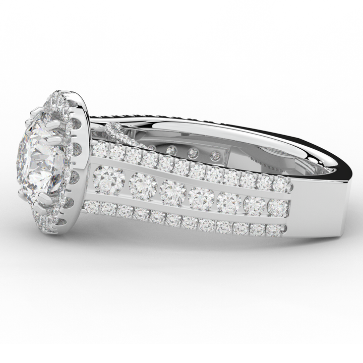 2.90CT.TW ROUND LAB DIAMOND HALO ENGAGEMENT RING - Nazarelle