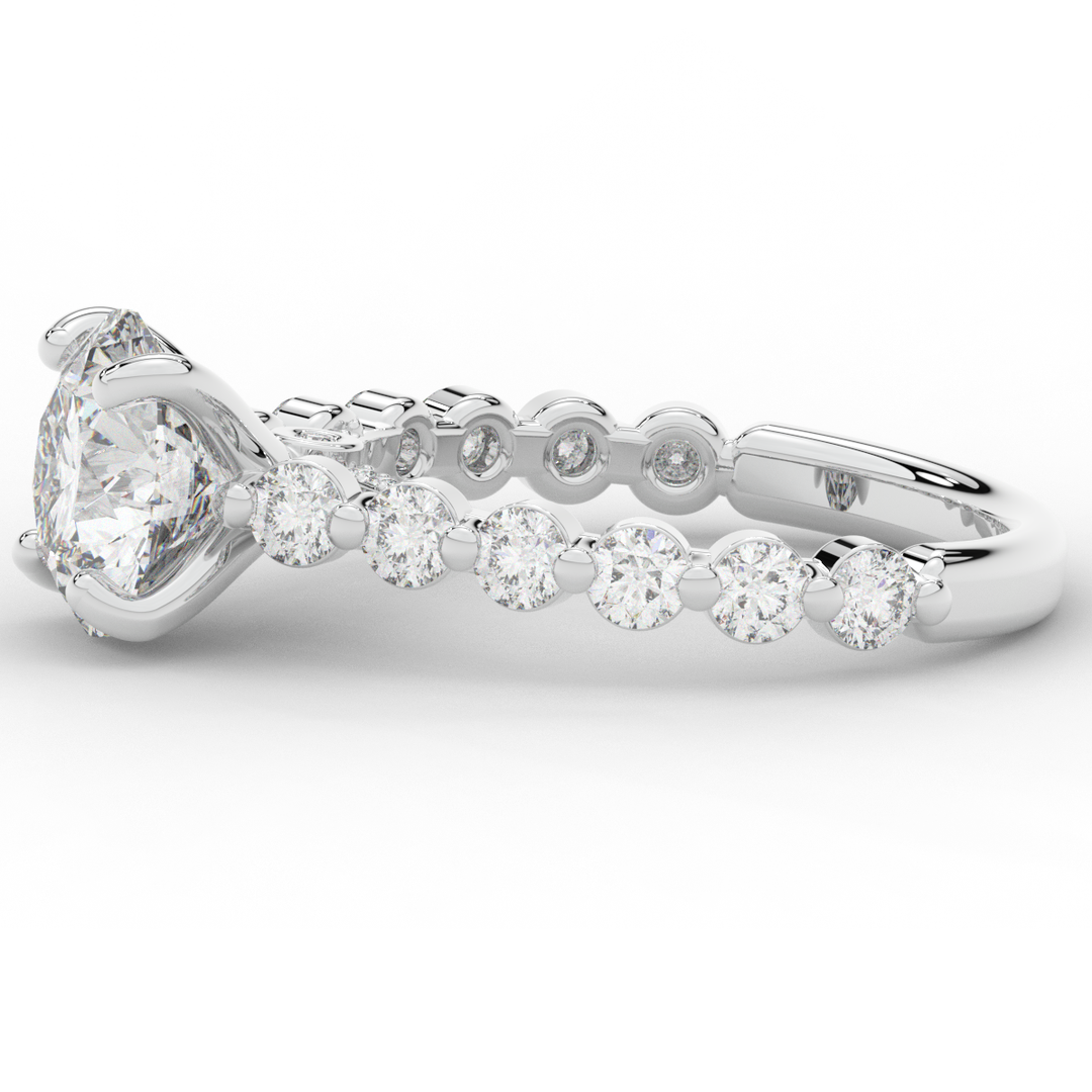 3.90CT.TW ROUND LAB DIAMOND ENGAGEMENT RING - Nazarelle