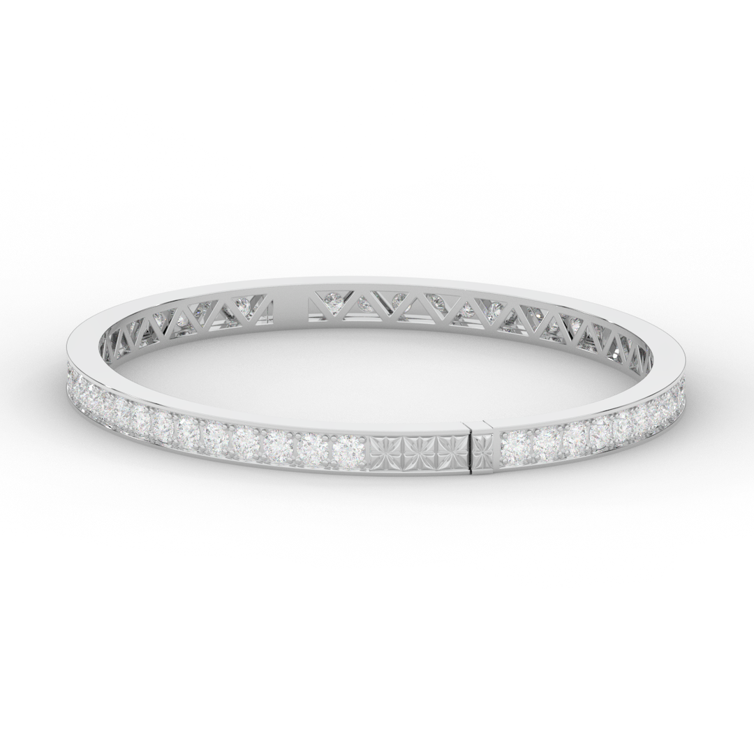 5.10CT.TW ROUND LAB DIAMOND BANGLE - Nazarelle