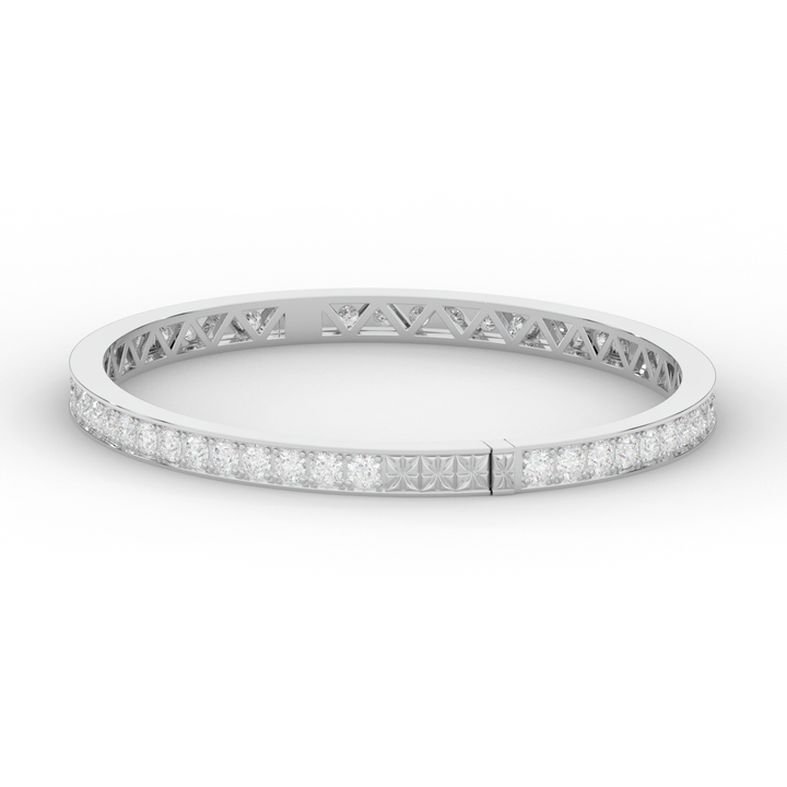 5.10CT.TW ROUND LAB DIAMOND BANGLE - Nazarelle