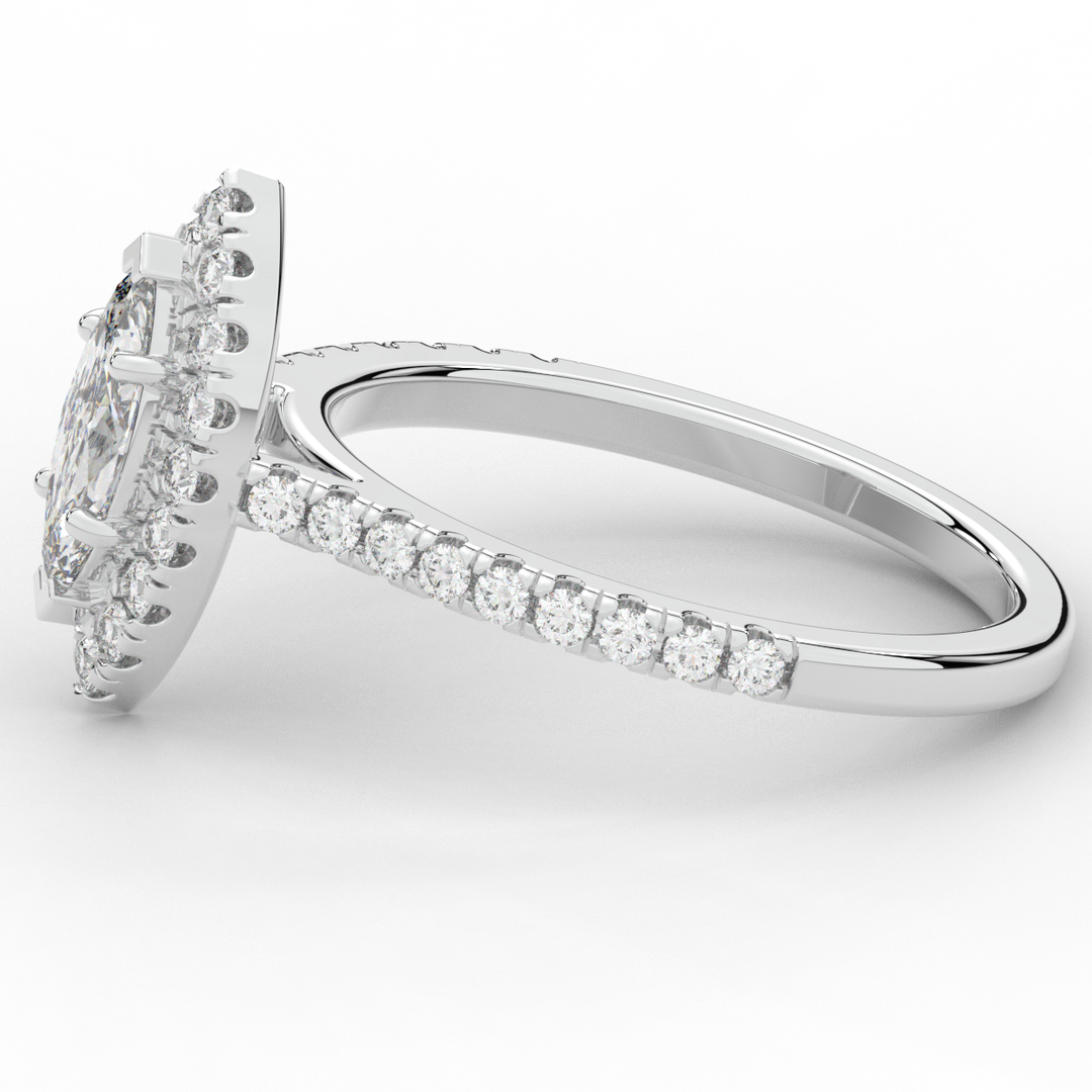 0.80CT.TW MARQUISE LAB DIAMOND HALO ENGAGEMENT RING - Nazarelle