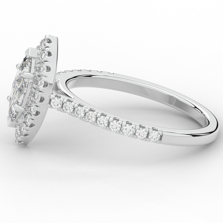 0.80CT.TW MARQUISE LAB DIAMOND HALO ENGAGEMENT RING - Nazarelle