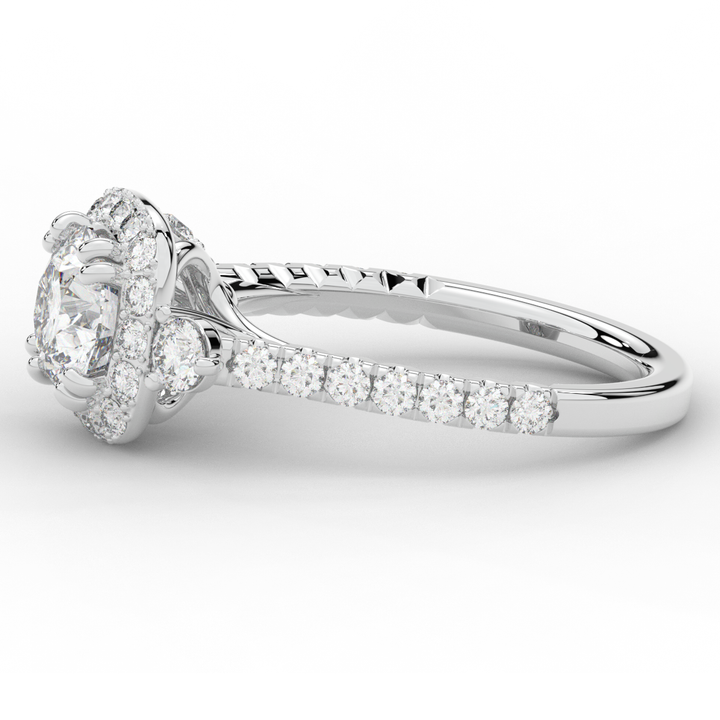 1.75CT.TW ROUND LAB DIAMOND HALO ENGAGEMENT RING - Nazarelle
