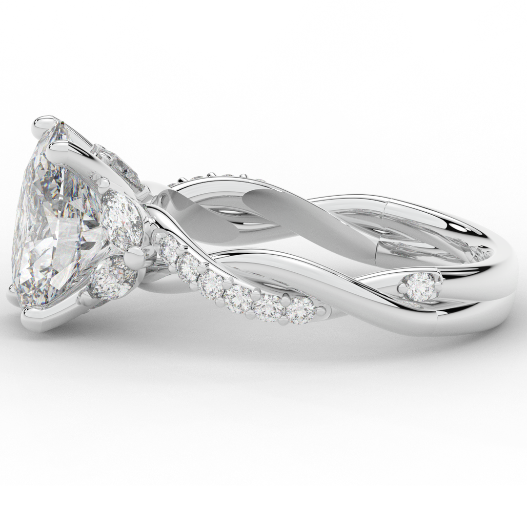 2.40CT.TW OVAL LAB DIAMOND TWIST ENGAGEMENT RING - Nazarelle