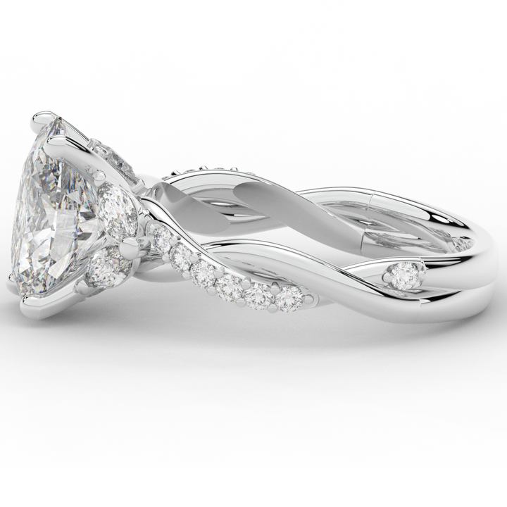 2.40CT.TW OVAL LAB DIAMOND TWIST ENGAGEMENT RING - Nazarelle