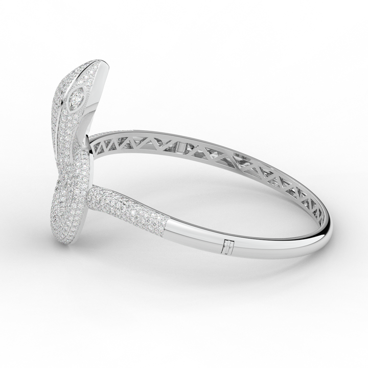 4.90CT.TW ROUND AND PEAR LAB DIAMOND SNAKE BANGLE - Nazarelle