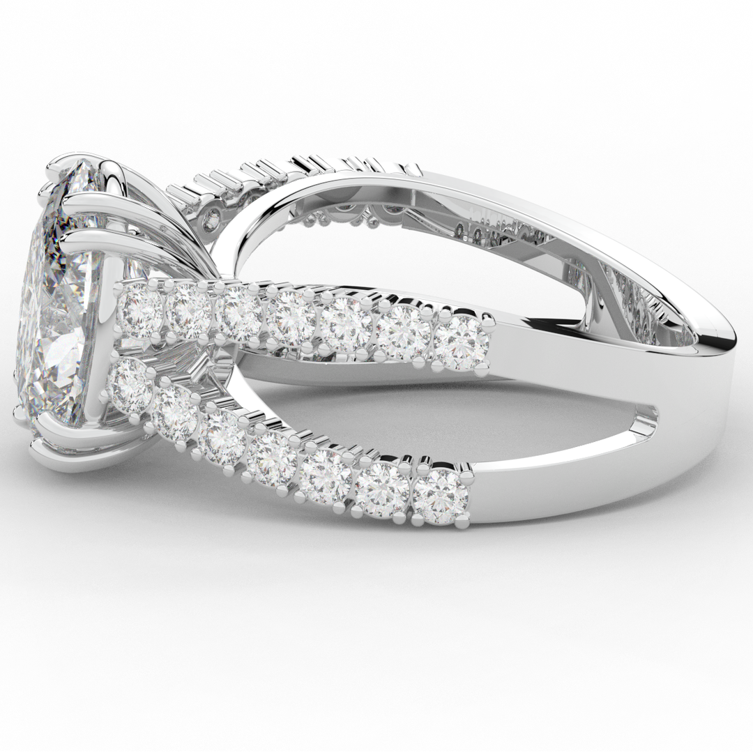 3.75CT.TW OVAL LAB DIAMOND SPLIT BAND ENGAGEMENT RING - Nazarelle
